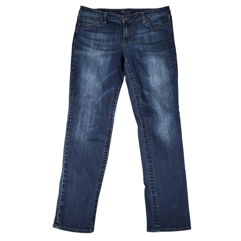 Kut from the Kloth Jeans Women 12 (Fits 34x30) Straight Leg Catherine Dark Wash